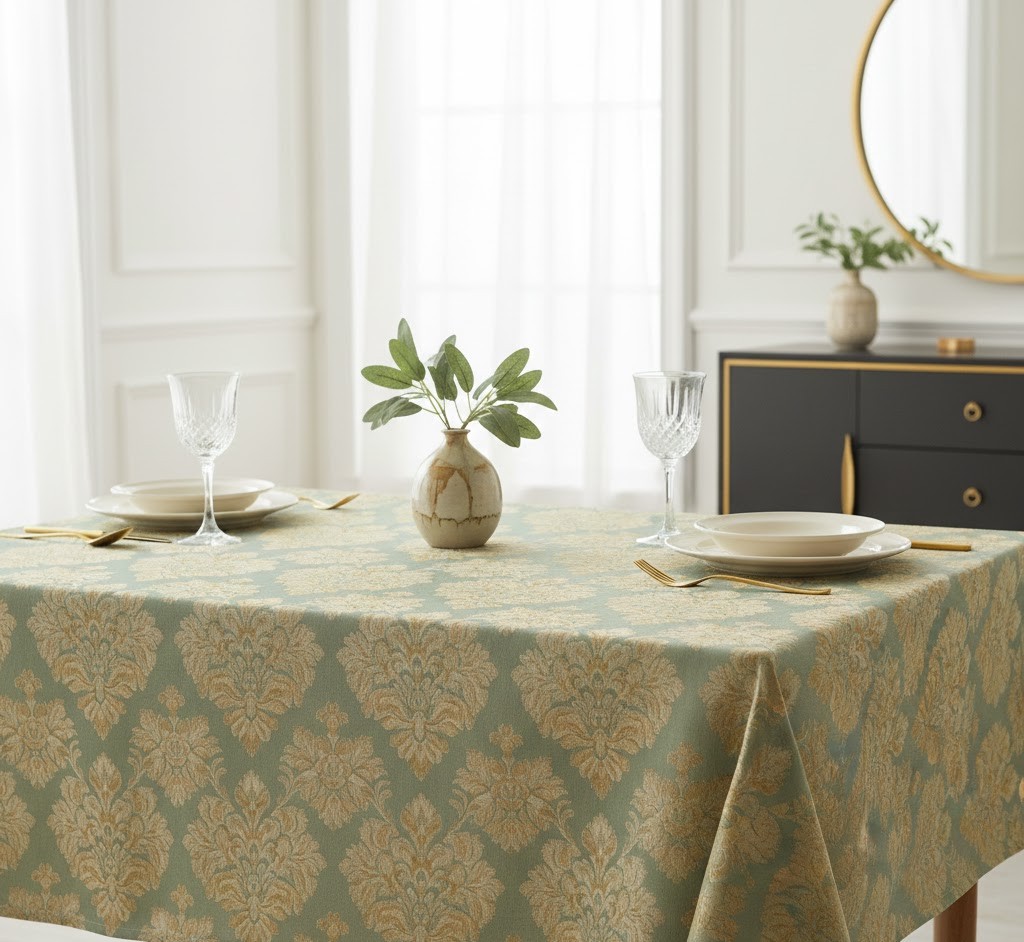 Stijlvol tafelkleed op eettafel